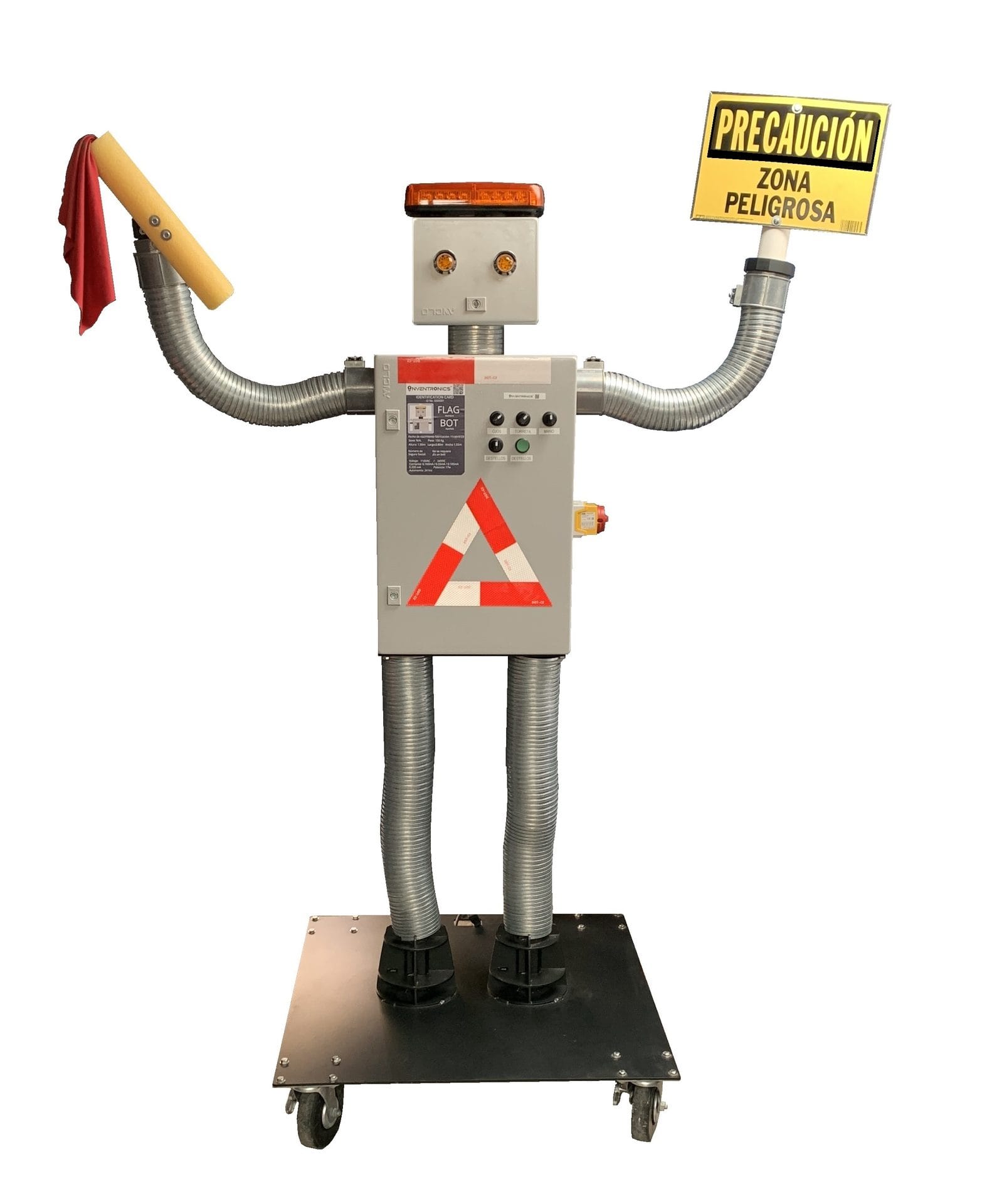 Robot banderero FLAGBOT fabricado por Inventronics en Ciudad de México